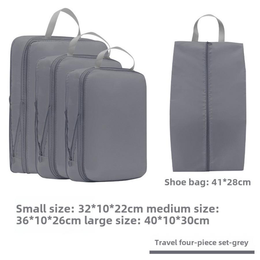 4/7/8-teiliges Set Reisetaschen-Organizer, Kleidung, Gepäck, Reise-Organizer, Decke, Schuhe, Make-up-Organizer, Tasche, Koffer, Beutel, Packwürfel Compression [4pcs] Gray