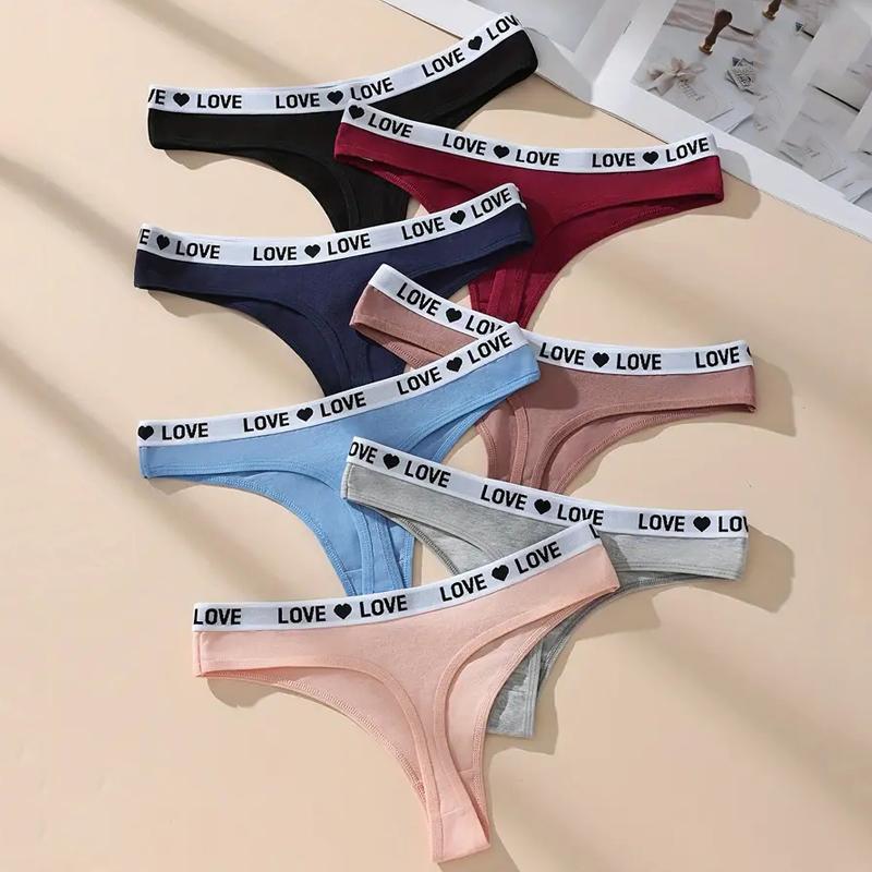 7 Stück/Set Damen Baumwoll-Strings Sexy Unterwäsche Weiche Slips G-String Mädchen Slips Niedrige Taille Damen Slip Atmungsaktive Damen-Lingerie M bunt
