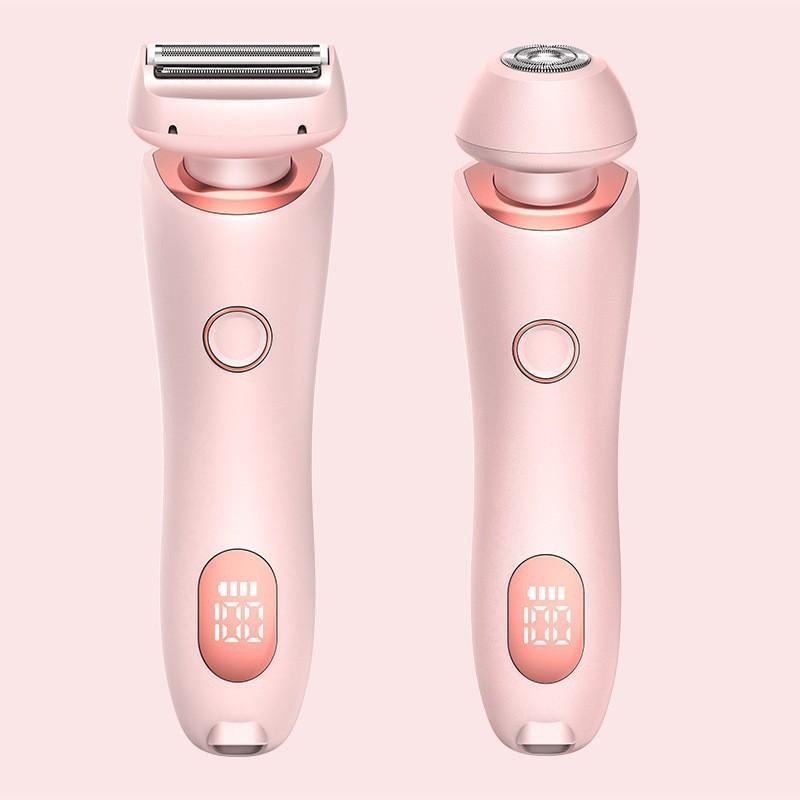 Elektrische Rasierer für Frauen 2 in 1 Bikini Trimmer Rasierer Haarentfernung für Achseln Beine Damen Körper Trimmer rosa