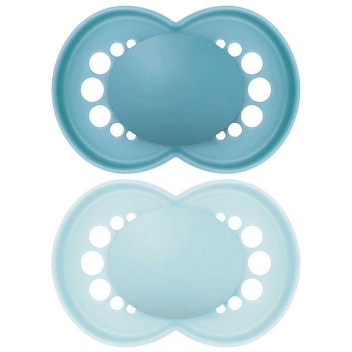 MAM Schnuller MAM Original Trend Schnuller - 6+ Monate - Silikon x2 (Farbe : Blau)