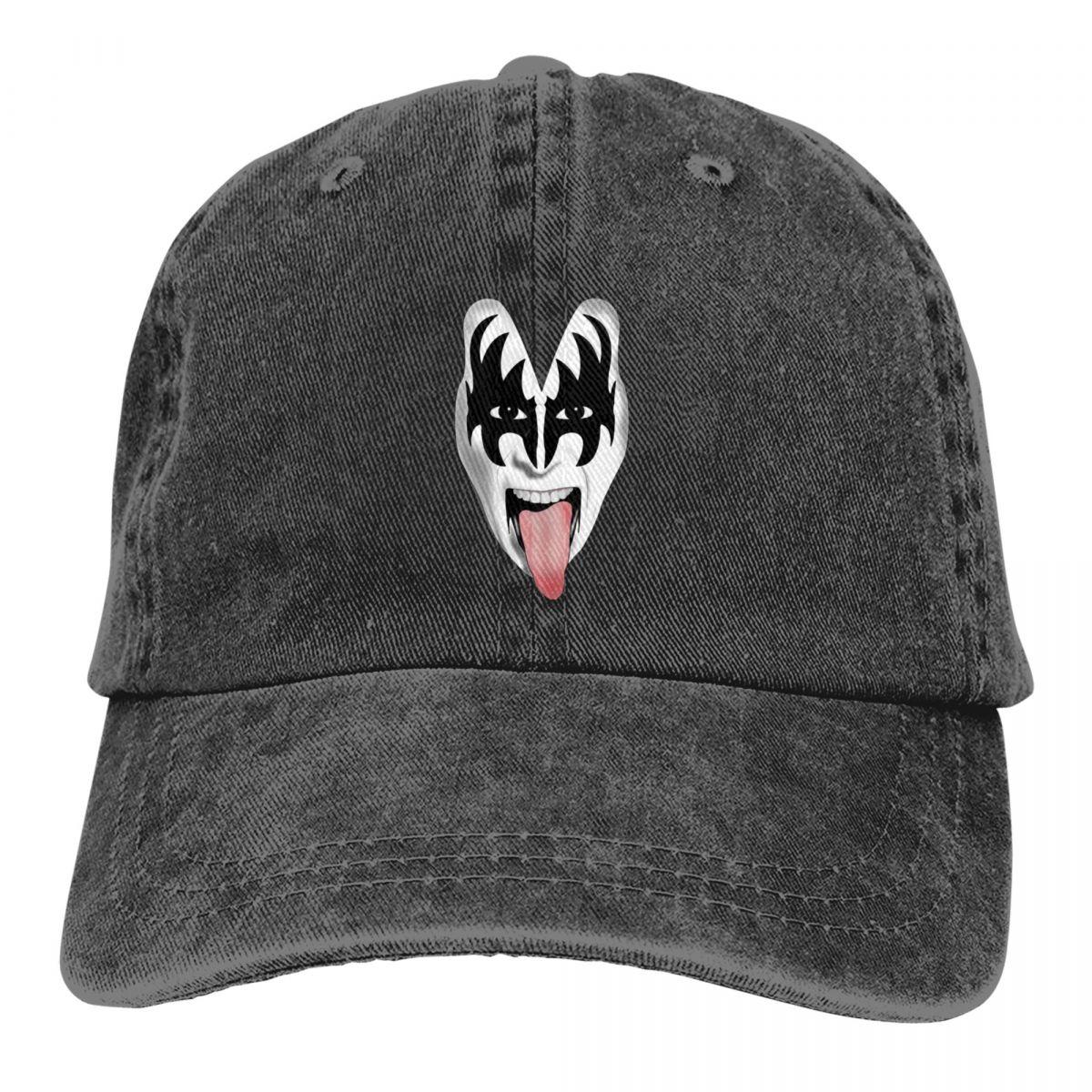 The Demon Kiss Band Gene Simmons Accessoires Unisex Damen Baseball Cap Distressed Washed Hats Cap Klassische verstellbare Snapback Cap One Size