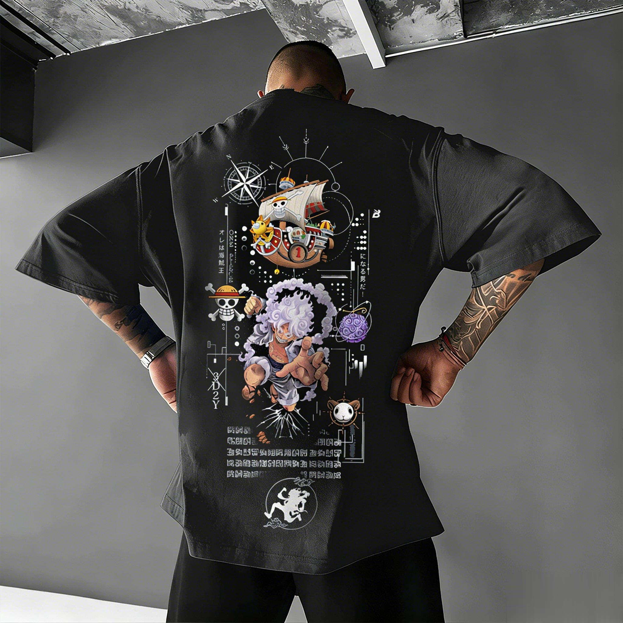Ace Chopper Grafik T-Shirt Herren Damen 2026 Sommer Streetwear Oversized Baumwoll-T-Shirt Lässige Kurzarm-Oberteile M