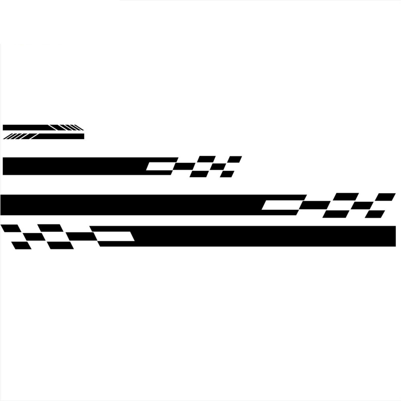 5 Stück Auto Seitentür Karosserie Haube Rückspiegel Aufkleber Streifen Aufkleber Racing Aufkleber für alle Autos Vinyl schwarz