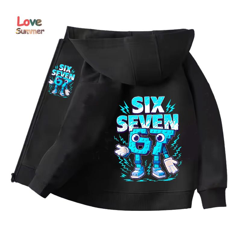 Jungen Mädchen Unisex Jacke 67 Reißverschluss Hoodie Six Seven Italian Brainrot Steal A Brainrot Kapuzenpullover Lässiges Dünnes Oberteil Kinderbekleidung Geschenk 100