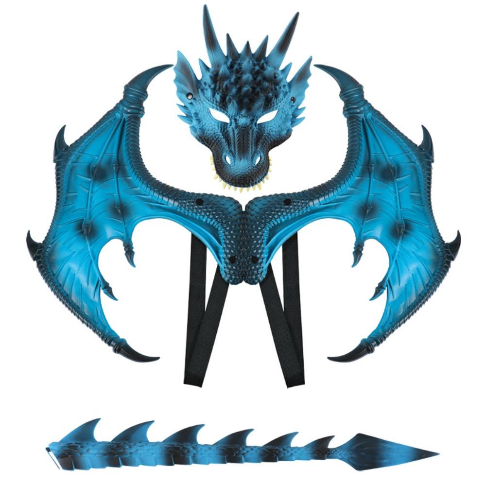 Verkleidung Halloween Ultraleicht Drachen Set Cosplay Halloween Kostüme Abschlussball Aufführung blau