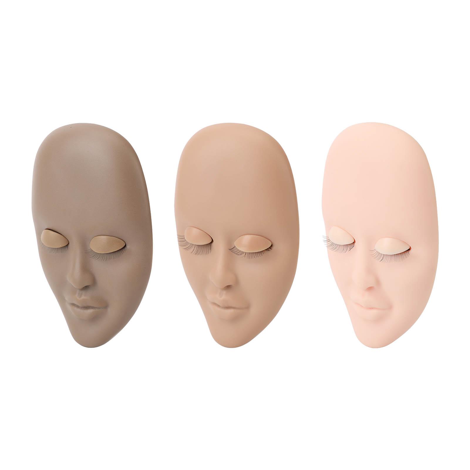3 Stück Wimpern-Übungskopf Abnehmbare Auswechselbare Augenlider Wimpern-Übungskopfmodell für Schönheit