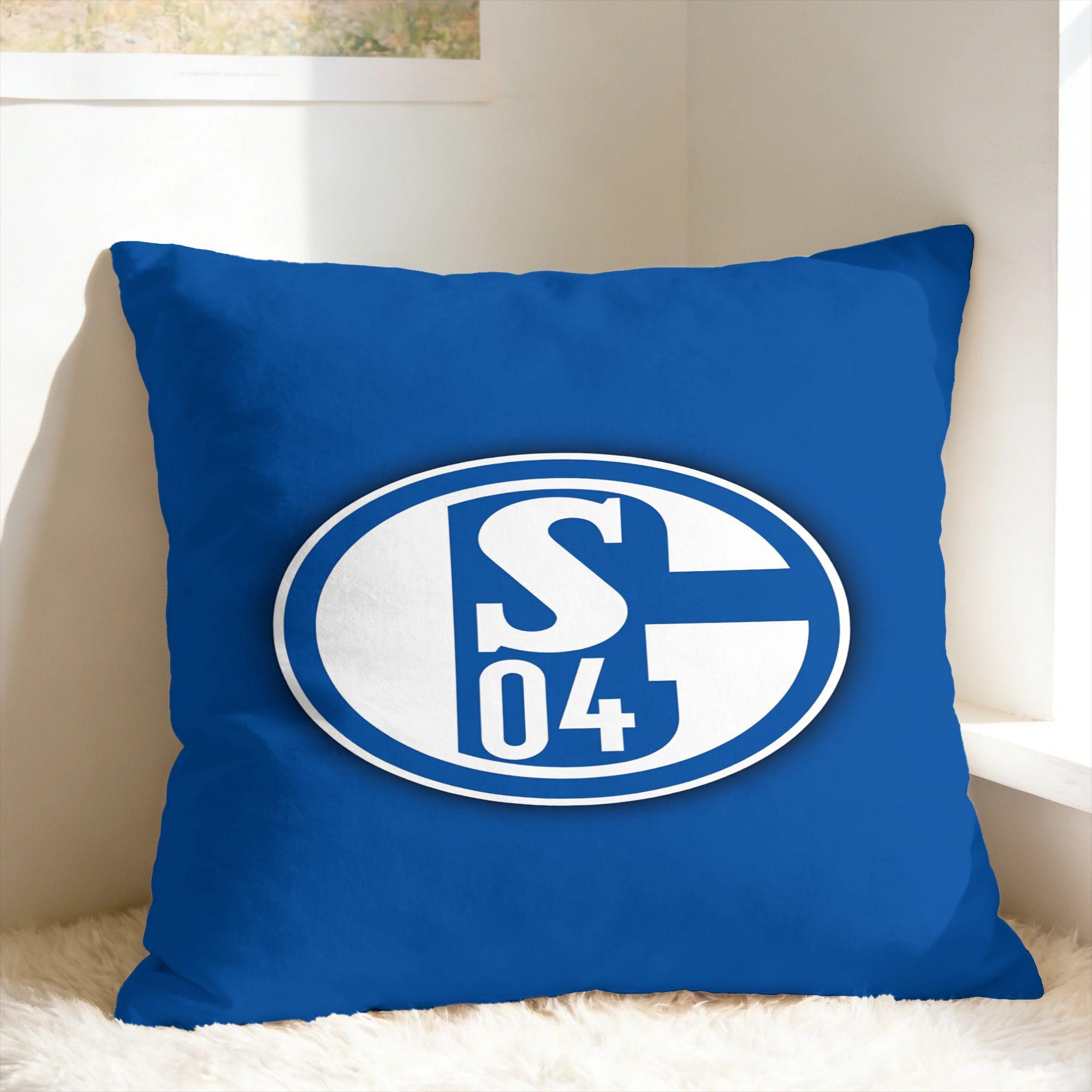 S-Schalke 04 Team Kissenbezug Druck Kissenhülle Modische Kissenbezüge für Büro Auto Heimdekoration Linen 18*18(CM)-1Pcs