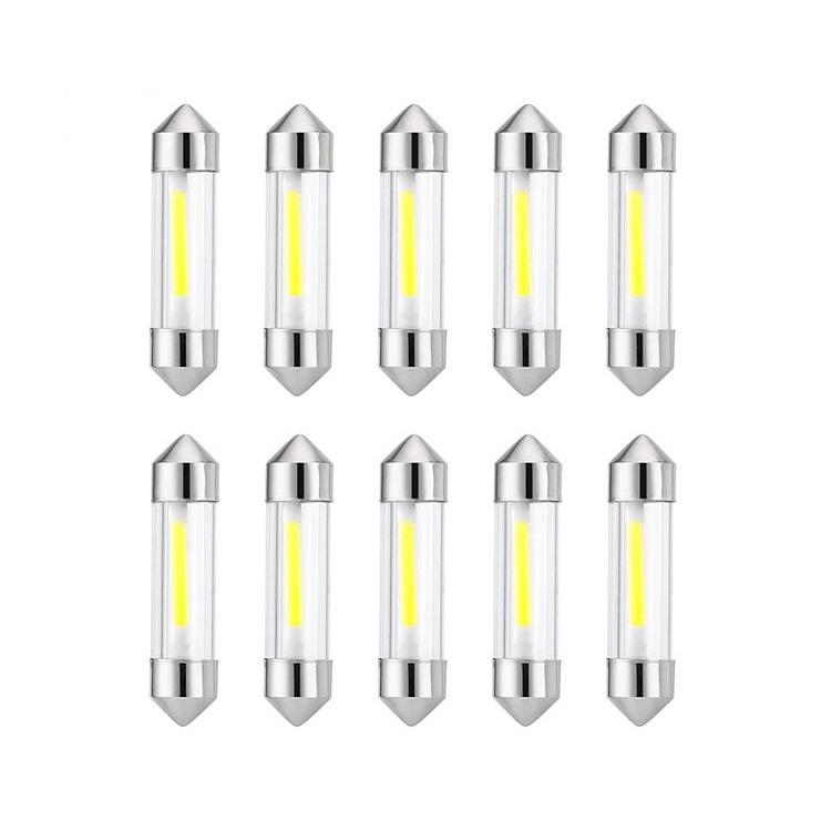 10 Stück C5W C10W LED-COB-Lampen, LED-Birnen, Girlande, 31 mm, 36 mm, 39 mm, 41 mm, Auto-Innenraum, Kuppel, Nummernschild, Innenleselicht, Auto-Lampe, 12 V, 6000 K, Weiß 36MM weiß