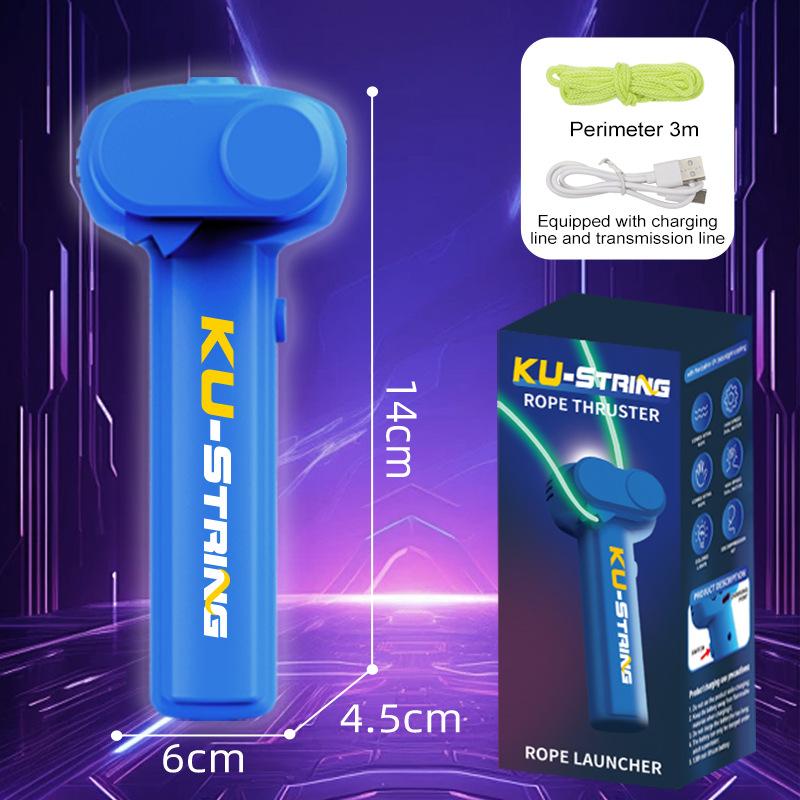 String Seil Leuchtet im Dunkeln Seil Spielzeug Elektrischer Seilwerfer Garn Seil Spielzeug Leuchtend Tragbares Handheld Spielzeug Für Kinder Party Geschenk dunkelblaue