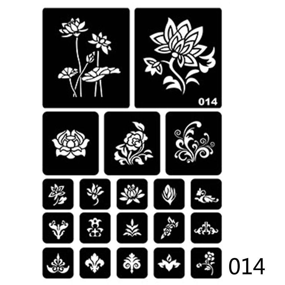40 kleine Airbrush-Tattoo-Schablonen für Frauen und Kinder, Zeichnungsvorlage, Henna-Tattoo-Schablone zum Malen von Glitzer-Tattoos 14#