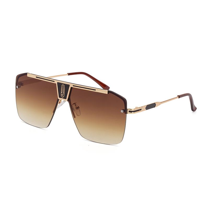 Neue Sonnenbrille mit großem Rahmen für Herren, Sonnenbrille, quadratische Sonnenbrille für Herren brown