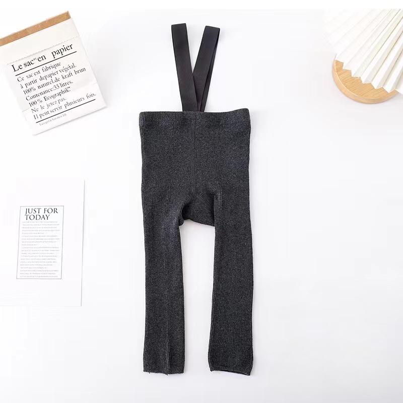 Baby Strumpfhose mit Hosenträgern Frühling Herbst Neugeborene Mädchen Jungen Strumpfhose Kinderkleidung Hohe Taille Bandage Überkreuzte Leggings M grau
