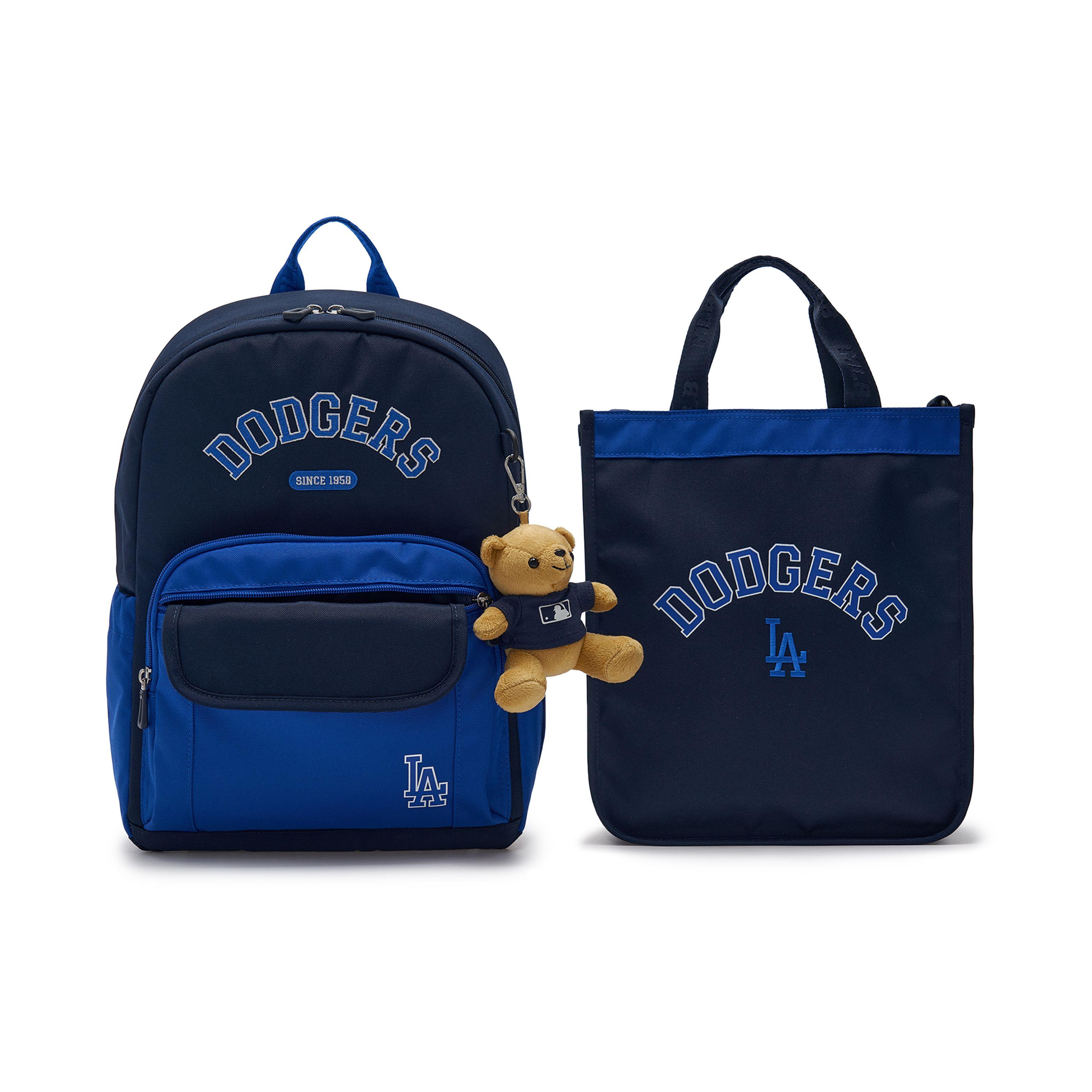 MLB Los Angeles Dodgers Letter Print Reißverschluss Zwei-in-Eins Rucksack Herren Rucksack Marineblau Blau 7ABKV014N-07BLS Marine Blue & Blue