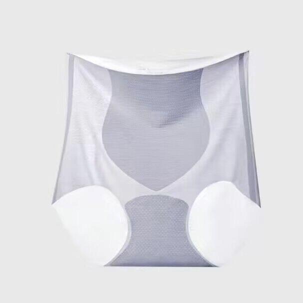 Ultradünnes Höschen mit hoher Taille, Damenunterwäsche, Eisseide, ohne Spuren, Maske, nackt, sinnlicher Sex, Bauchstraffung, Gesäß, Pfirsich-Hüft-Dreieckshöschen 2XL blau