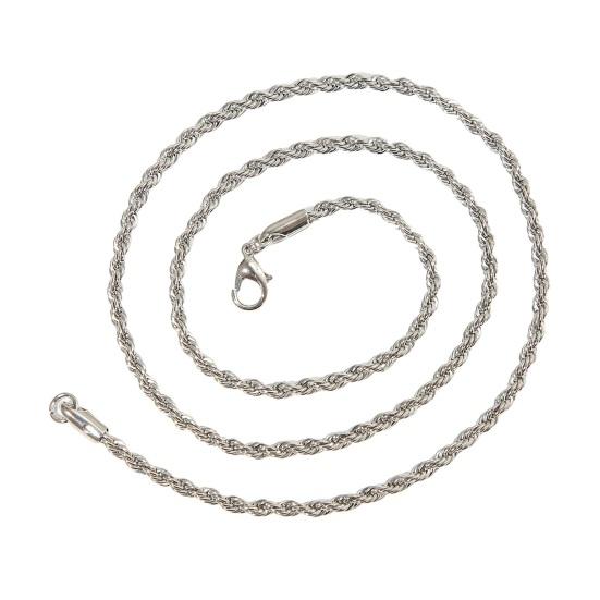 Männer 3mm Halsband Halskette Hip Hop Stil Twist Kette Halskette Hummer Schnalle Legierung Halskette Schmuck Zubehör silber