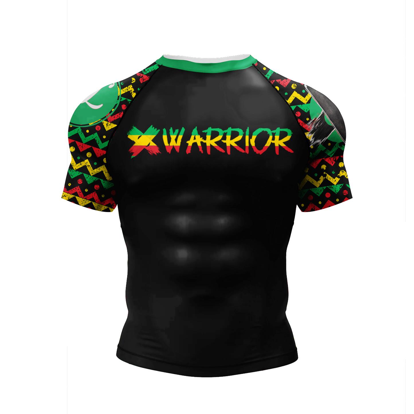2023 Neue Mode Jiu Jitsu Kickboxen Training Kurzarm Rashguard Polyester Spandex Kompression Sublimation Sport Blusen L grün
