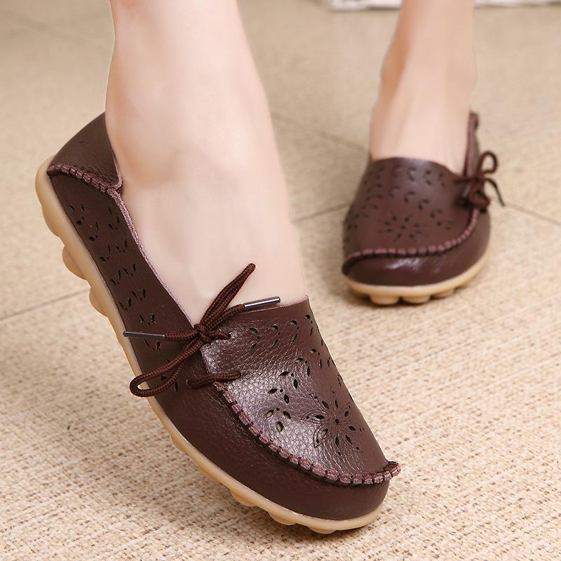 Damen Flache Schuhe Mode Damen Freizeitschuhe Atmungsaktive Damen Loafer Flacher Komfort Mama Schuhe Damen 38 kaffeebraun