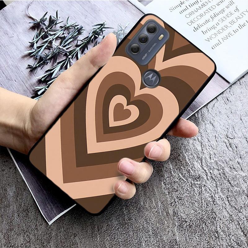 Latte Love Kaffee Herz Hülle für Motorola Moto Edge 20 Edge 20 Lite E7 Power E40 E20 One Action G10 G Play G22 G52 G60 E32 G8 Moto Edge 20 Lite