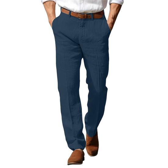 Herren Hose Mittlere Leibhöhe Knopf Reißverschluss Verschluss Lässige Hose mit Taschen Einfarbige Gerade Beine Lange Hose Reisen Arbeit Tägliche Kleidung S