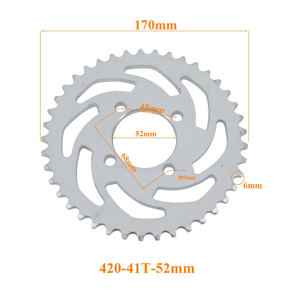 420 Ketten 37T/41T/42T/48T/50T/60T Zähne Motorrad Kettenräder Hinteres Rückradritzel Ritzel Für 110cc 125cc 140cc Dirt Pit Bike