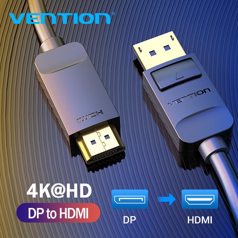 Vention DisplayPort-zu-HDMI-Kabel 1080P@60Hz DP-zu-HDMI-Kabel 4K-DisplayPort-HDMI für PC-Laptop-HDTV-Projektor DP-zu-HDMI-Kabel 1.5m schwarz