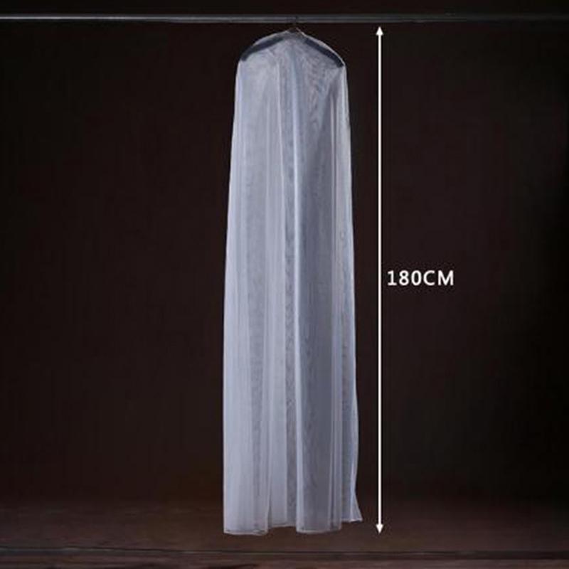 160/180/200cm Langer Transparenter Weicher Tüll Staubschutz für Haushaltskleidung Hochzeitskleid Bekleidung Brautkleid Schutznetz Garn gray