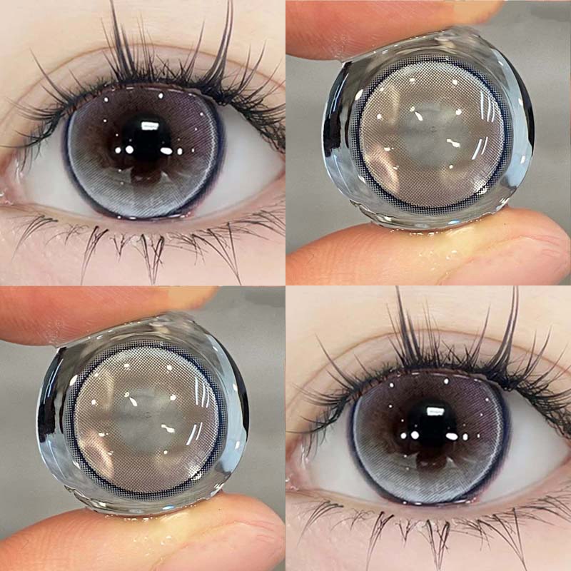 Mill Creek eisblaue Kontaktlinsen mit Stärke 14,2 mm, kleiner Durchmesser, feiner Kreis, runde Kontaktlinsen, Cosplay-blaue Kontaktlinsen, 1 Jahr Gebrauch, echt 0 blau