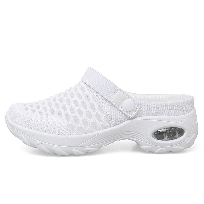 Sommer-Hausschuhe, Mesh, orthopädische Clogs, Fußgewölbeunterstützung, Wanderschuhe, atmungsaktive Outdoor-Hausschuhe für Damen 39 weiß