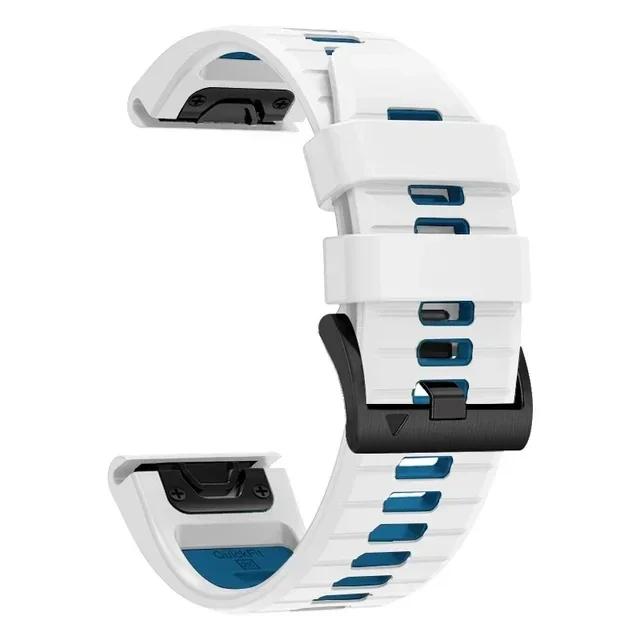 Quickfit 26mm 22mm Breite Armband Für Garmin Approach S70 S62 Forerunner 965 955 Epix Pro 2 47mm Smartwatch-Armband Silikon-Armband QuickFit 22mm white