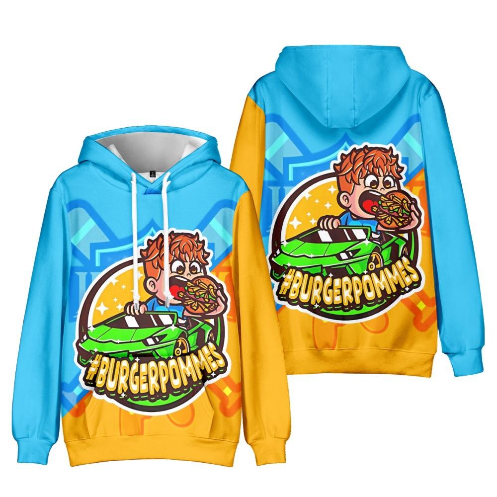 10 Farben Mode für Fans von Burgerpommes ICrimax Grafik bedrucktes Sweatshirt Outdoor Sport Cosplay Pullover Hoodie Cosplay Kostüm S orange