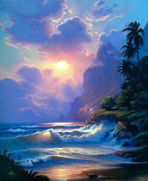 Diamant-Gemälde, Landschaft, Diamant-Gemälde, 5D-Kreuzstich-Set, Diamant-Gemälde, komplett rund 15*20cm