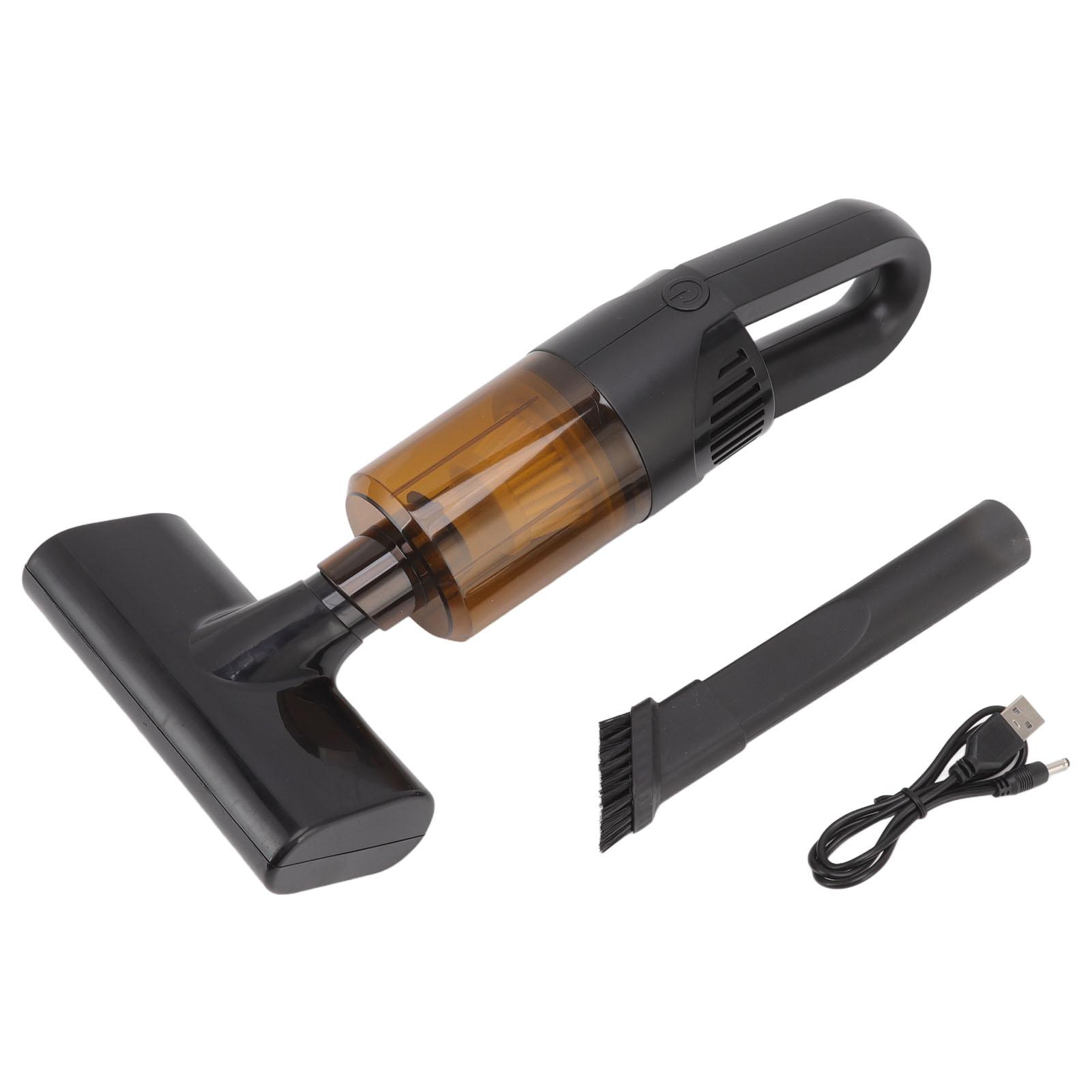 Kabelloser Handstaubsauger, Staubmilbenentferner, wiederaufladbar über USB, für Auto und Zuhause, Tierhaare, Schwarz schwarz