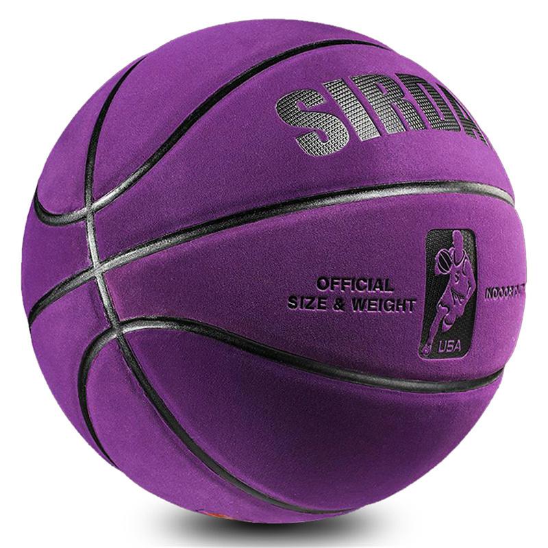 Weicher Mikrofaser-Basketball, Größe 7, verschleißfester, rutschfester Outdoor-Basketball violett