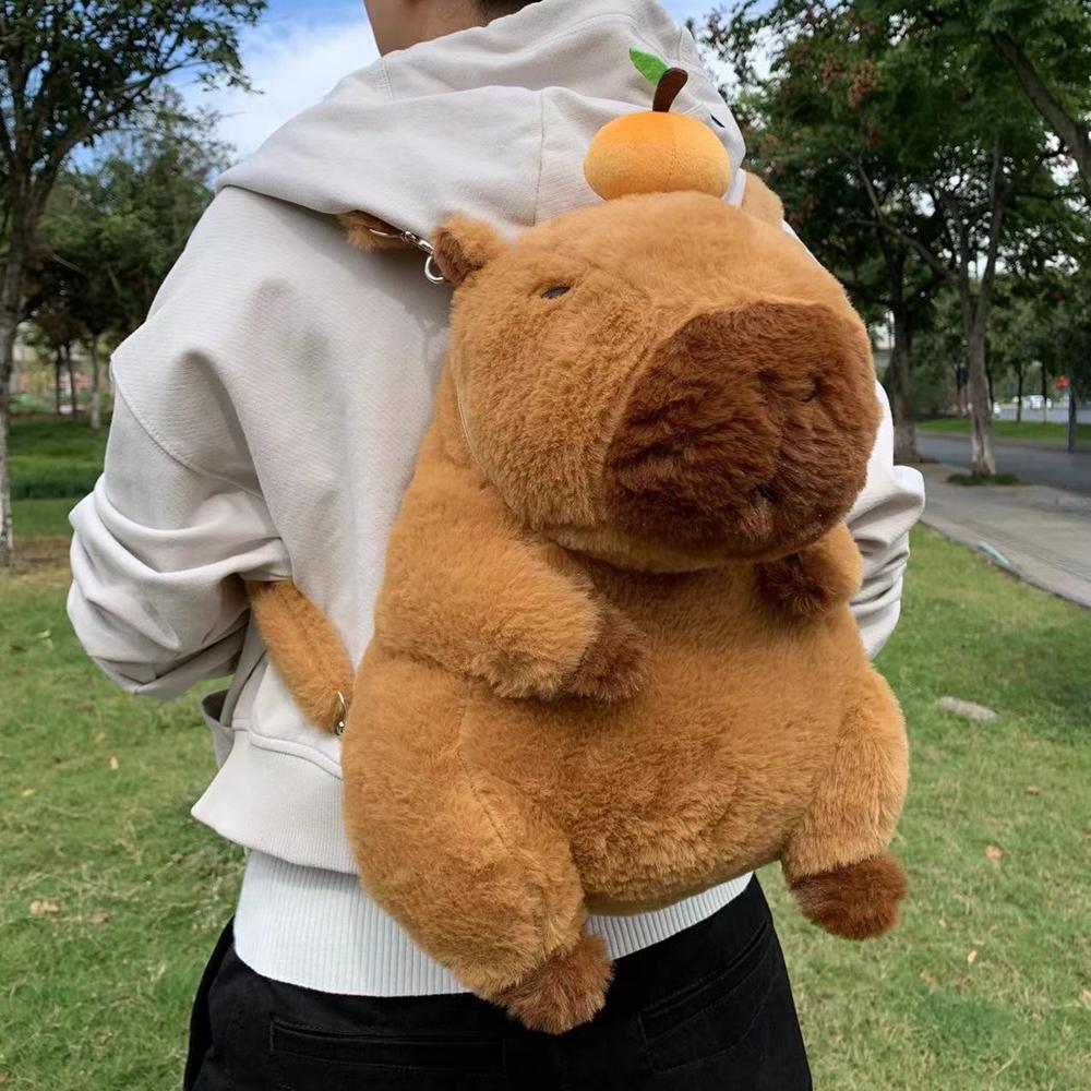Capybara Plüsch Rucksack Kawaii Mode Plüsch Puppe Fell Tasche Kinder Tasche Schulter Tasche Mini Rucksack Taschen Geschenke Für Freundin One size