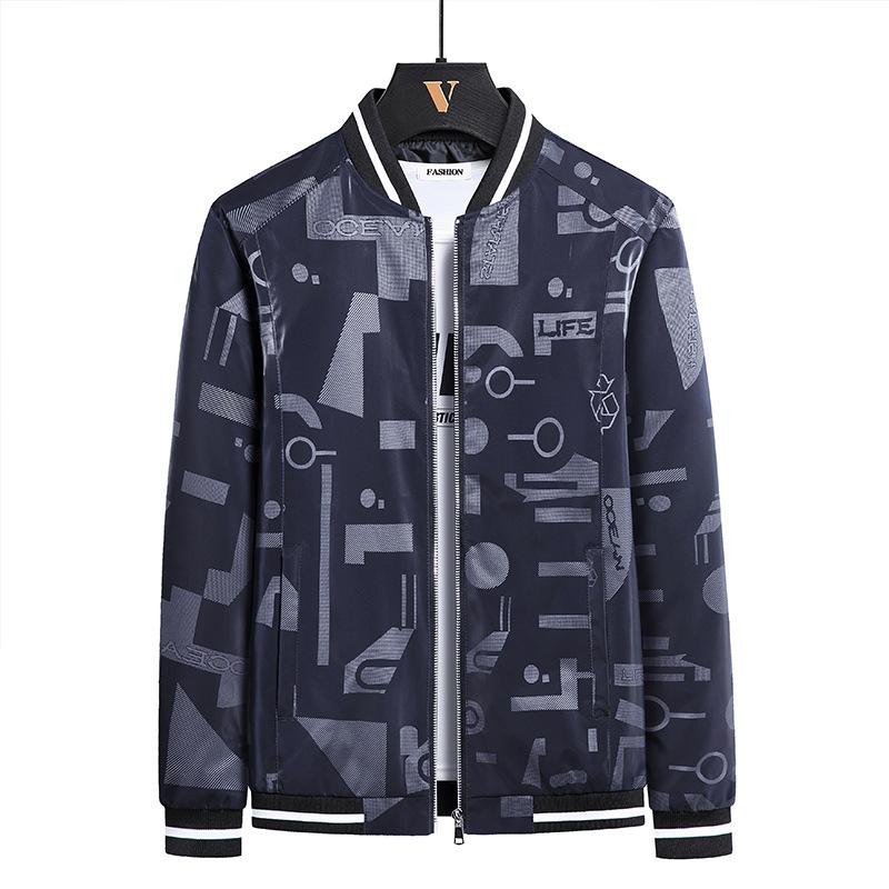 Herbst und Winter Neue Mode Gedruckt Herren Casual Jacke Jacke EBay Plus-size Zipper Jacke 5XL