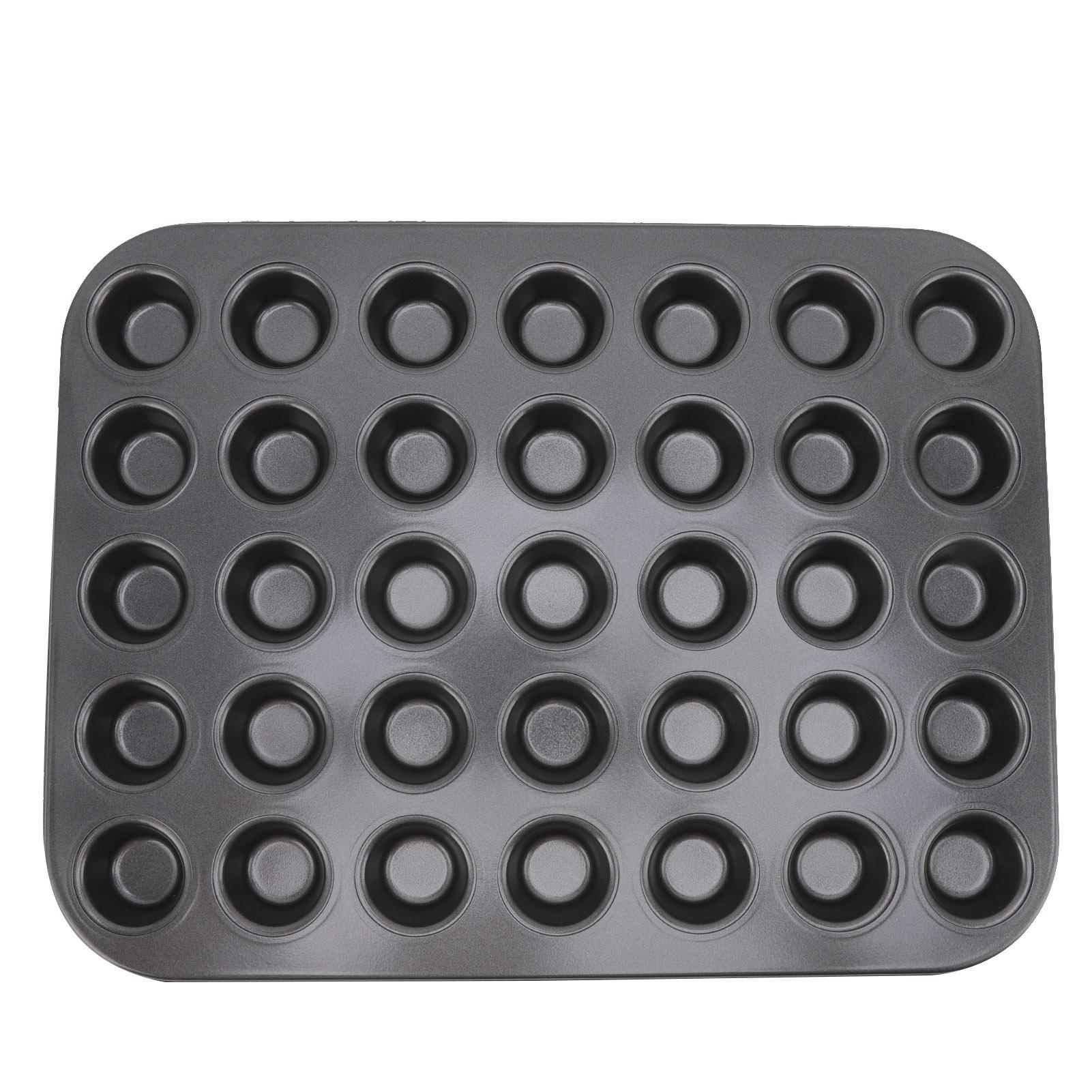 Antihaft Mini Cupcake Muffin Formen Kohlenstoffstahl Küchen Backformen zum Backen von Kuchen Brot 35 Mulden L(for 6.5-9kg)