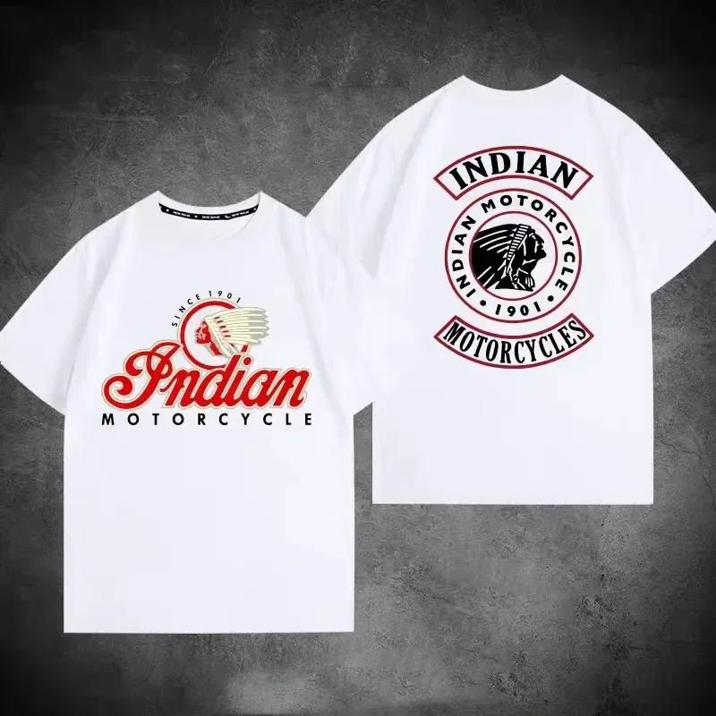 2024 männer T Shirt Casual Indians Motorrad T-shirt Grafik Übergroßen Motorrad Biker Cafe Racer Chopper Vintage Streetwear S-4XL XXXXXL himmelblaue