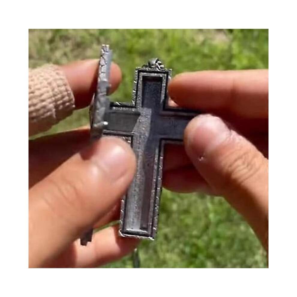 Tintenfisch Halskette Spiel, Halskette mit Geheimfach, Kreuzanhänger Halskette black