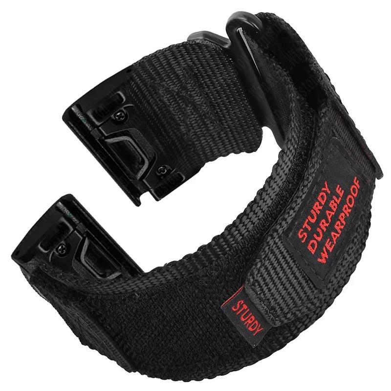 Schnelles Nylonband für Garmin Watch Instinct 2X Tactics Strap Fenix 6X Pro 5X Plus 7X 26 mm 22 mm Ersatz-Sport-Release-Armband Garmin 26mm schwarz