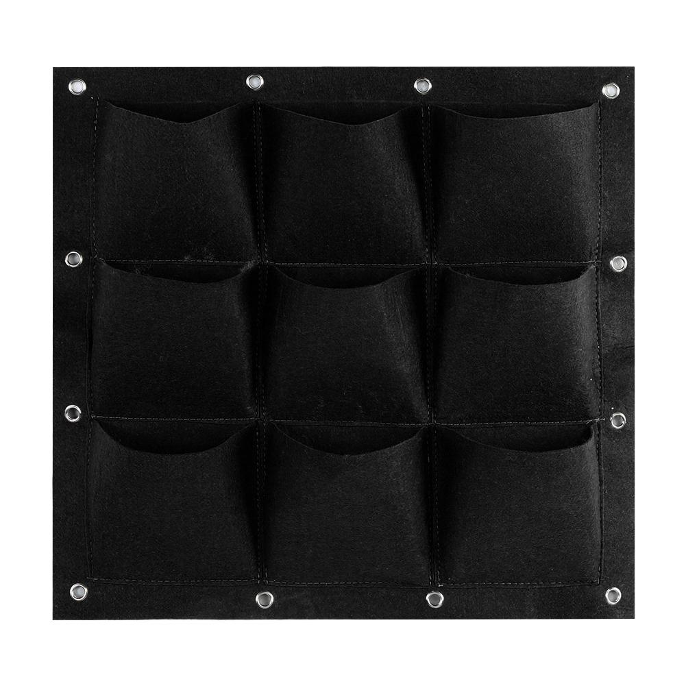 9 tasche Vertikale Begrünung Hängen Wand Garten Wachsen Anlage Taschen Pflanzer(Schwarz) schwarz
