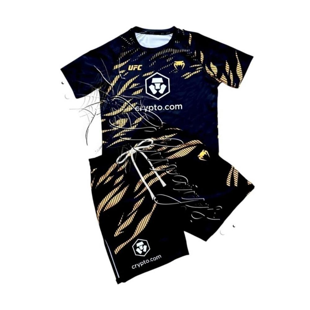 Kampfsport-Enthusiasten UFC Top Wrestling Schnelltrocknendes Set Herren und Damen Kurzarm-Shorts Schweißabsorbierendes und Atmungsaktives Set 4XL
