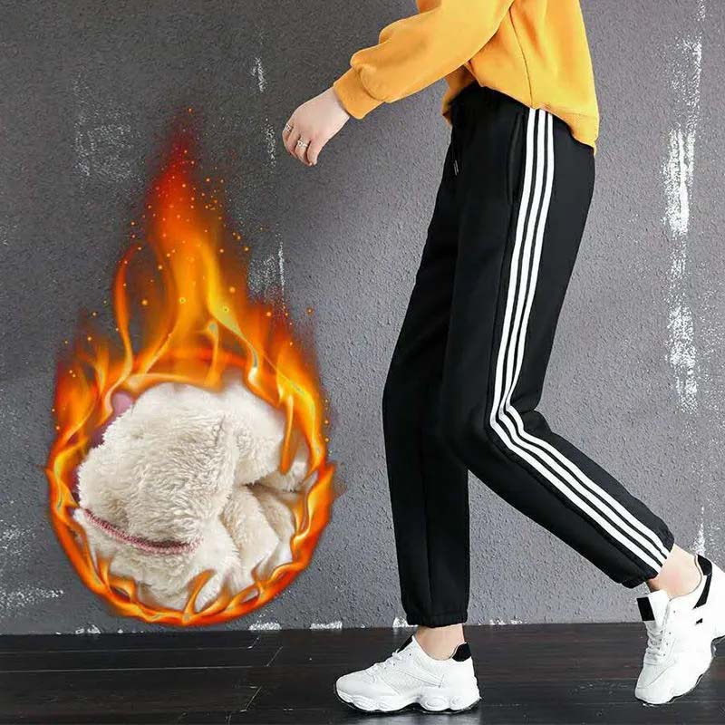 Winter Stil Plus Samt Verdickung frauen Herbst Neue Stil Pullover Hosen Strahl Lose Beiläufige Hosen Bleistift Hosen XXL schwarz