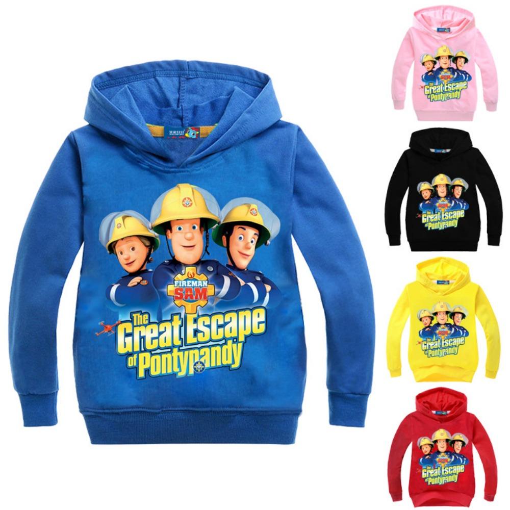 2-16 Jahre Anime Fireman Sam Kleidung Junge Hoodie Kinder Cartoon Feuerwehrmann Outwear Kinder Langarm Mäntel Kausal Hoodies Jumper 100CM