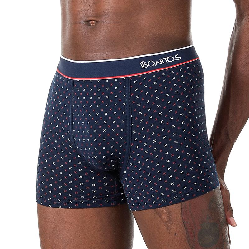 BONITOS 1 Stücke Druck Boxer Männer Unterwäsche Für Mann Baumwolle herren Unterhosen Bequem XXL blau