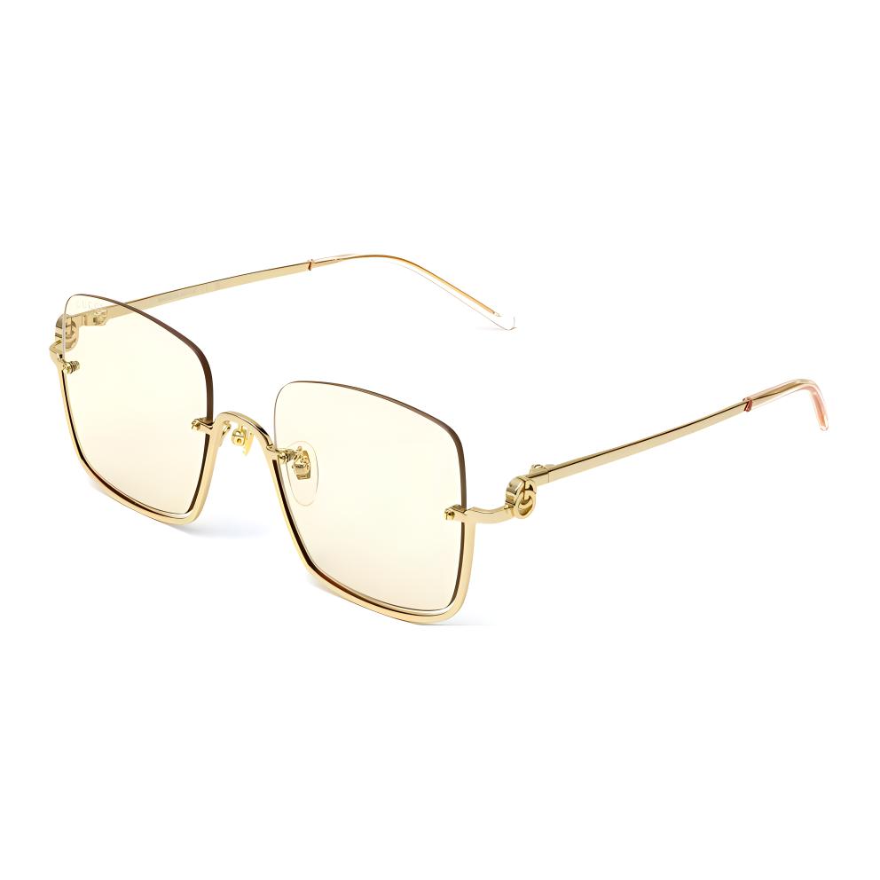 Gucci Moderne Romantische Quadratische Sonnenbrille Damen Sonnenbrille Gold Gelb GG1279S-004 Dust Bag+Eyeglass Case (Random Color)