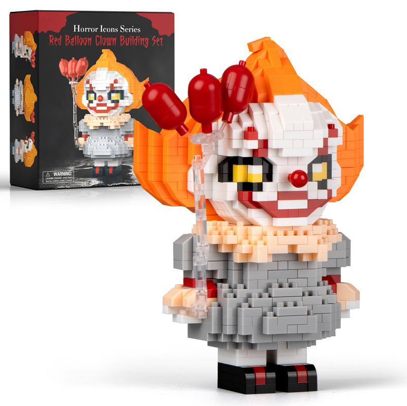 Winzige Partikel zusammengebaute Bausteine Spielzeug Puzzle Zeichentrick Halloween-Serie magische Nacht Tod Clown zusammengebaute Charaktere With box