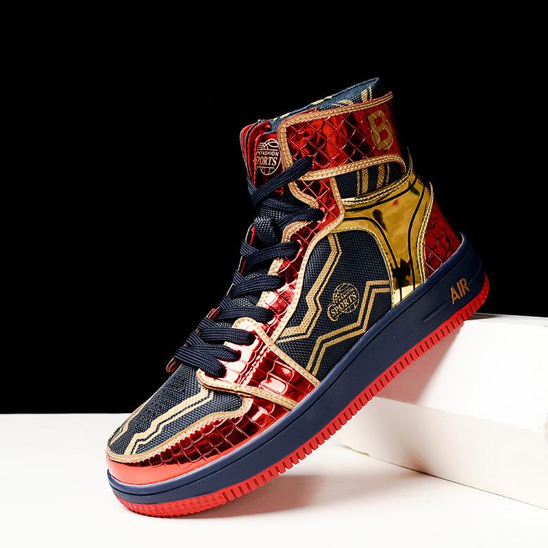 Männer High Top Sneaker Schuhe Männer Sportschuhe Venom Basketball Schuhe Casual Sneakers Skateboard Schuhe 36 blau/rot