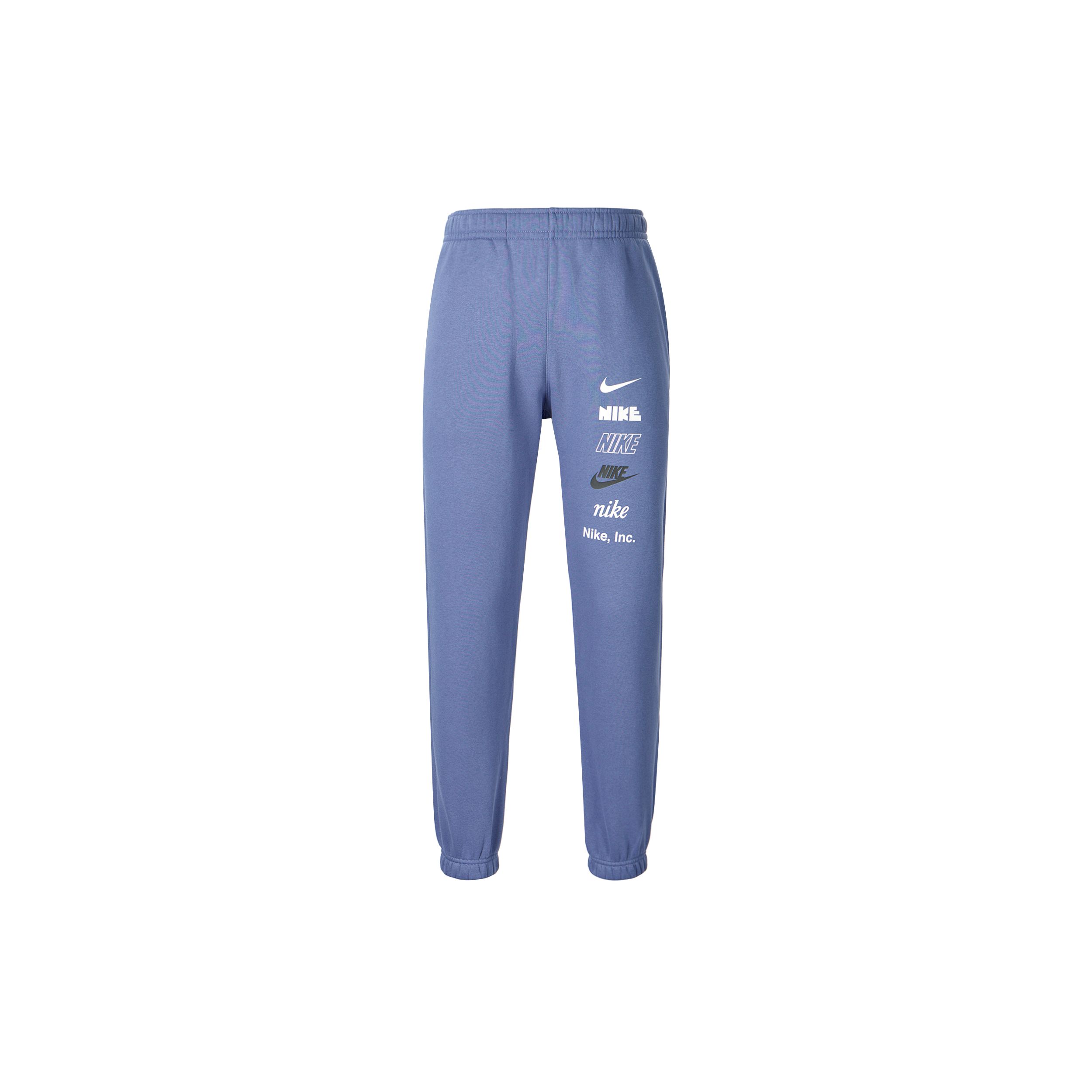 Nike Sports Lifestyle Series Logo Buchstaben Fleece Warm Gerippte Strick-Jogginghose Herren Jogginghose Blau DX0796-491 XL