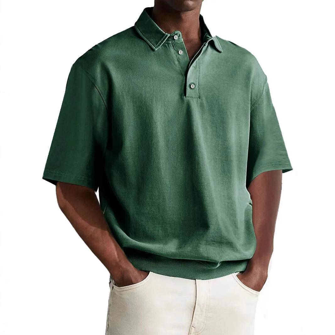 2025 Herren Kleidung Frühling Sommer Herren Casual Mode Poloshirts Herren Kurzarm Stehkragen Poloshirt Herren Slim Fit Poloshirt XXL grün