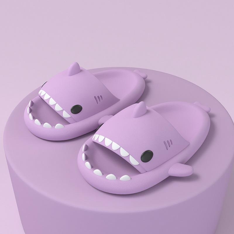 Männer Shark Slides Hausschuhe Strand Flip Flops Mann Clappers Indoor Badezimmer Hausschuhe Sommer Hausschuhe Frauen Plattform Sandalen 40/41 violett